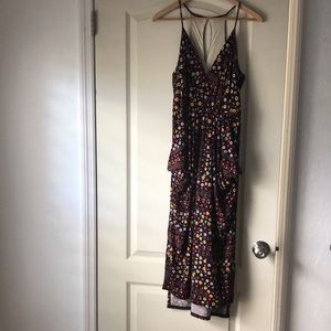 BCBGeneration black floral drape pocket dress S